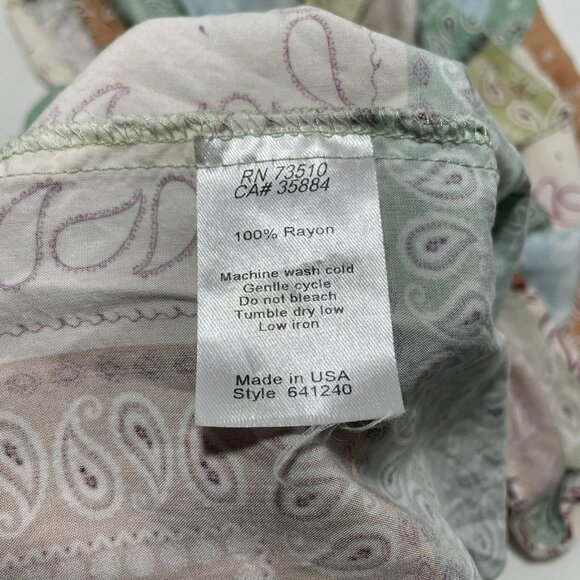 Ivy Jane Blouse Women Size S/M Retro Paisley Vneck Patch Hipster Comfy Relaxed - Picture 8 of 10